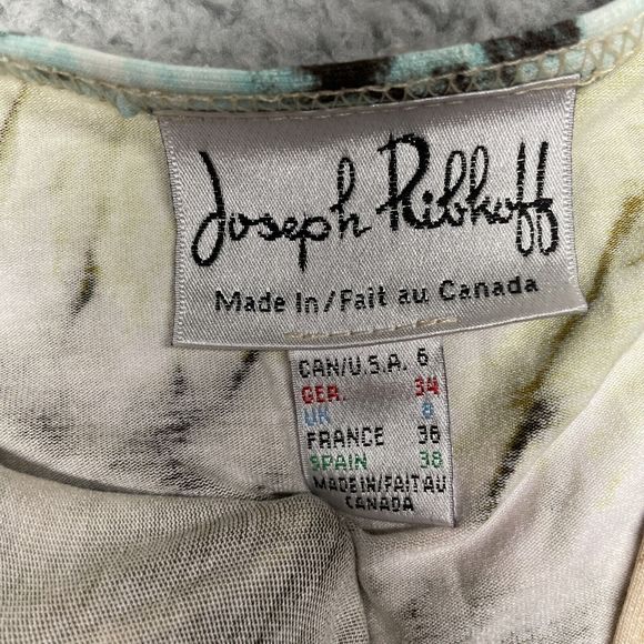 Vintage Joseph Ribkoff Blouse Womens XS Green Tie Dye 90s Fairy Faux Wrap Top - Picture 4 of 15